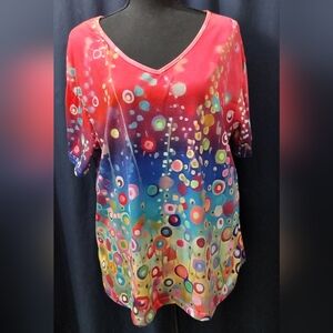 📣 FREE W/ BUNDLE📣Colorful & bubbly t-shirt by Misslook sz XL